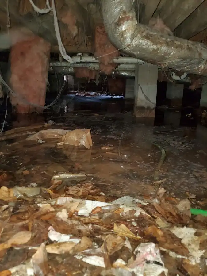 Crawl space flood assessment for Commercial Water Damage Restoration in East Hampton
